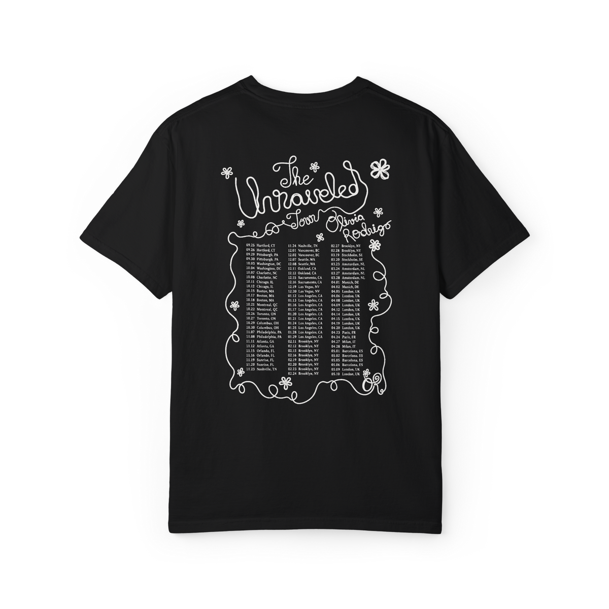Olivia Rodrigo Merch – Unraveled Dandelion Tour T-Shirt